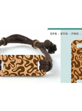 Σετ των 3 Intra απο ξύλο plywood 3mm-4mm πάχος Αφηρημένο μοτίβο βραχιόλι κοπής με λέιζερ Δίασταση 5x5 cm INTRAFABR-106404361