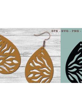 Σετ των 3 Intra απο ξύλο plywood 3mm-4mm πάχος Αφηρημένα μοτίβα σκουλαρίκια κομμένα με λέιζερ Δίασταση 3x3 cm INTRAFABR-103776612