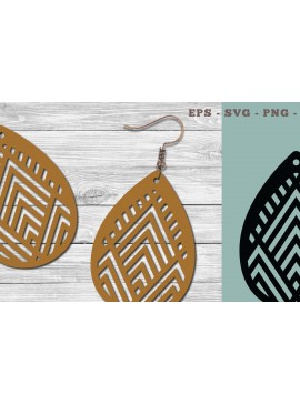 Σετ των 3 Intra απο ξύλο plywood 3mm-4mm πάχος Αφηρημένα μοτίβα σκουλαρίκια κομμένα με λέιζερ Δίασταση 3x3 cm INTRAFABR-103775626