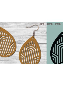 Σετ των 3 Intra απο ξύλο plywood 3mm-4mm πάχος Αφηρημένα μοτίβα σκουλαρίκια κομμένα με λέιζερ Δίασταση 3x3 cm INTRAFABR-103776436