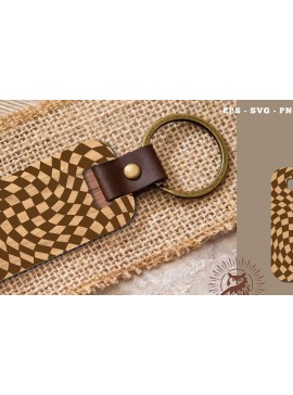 Σετ των 3 Intra απο ξύλο plywood 3mm-4mm πάχος Αφηρημένη μπρελόκ με μοτίβο 1 Δίασταση 6x6 cm INTRAFABR-115706148