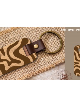 Σετ των 3 Intra απο ξύλο plywood 3mm-4mm πάχος Αφηρημένη μπρελόκ με μοτίβο 2 Δίασταση 6x6 cm INTRAFABR-115706203