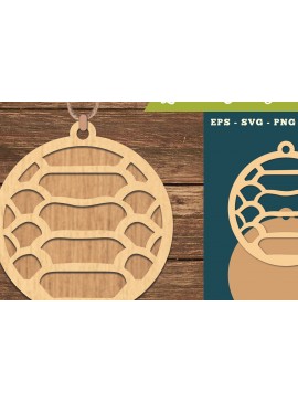 Σετ των 3 Intra απο ξύλο plywood 3mm-4mm πάχος Αφηρημένο μοτίβο κοπής με λέιζερ στολίδι Δίασταση 8x8 cm INTRAFABR-111468045