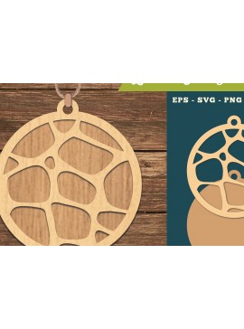Σετ των 3 Intra απο ξύλο plywood 3mm-4mm πάχος Αφηρημένο μοτίβο κοπής με λέιζερ στολίδι Δίασταση 8x8 cm INTRAFABR-111468066