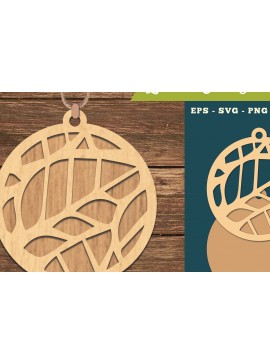 Σετ των 3 Intra απο ξύλο plywood 3mm-4mm πάχος Αφηρημένο μοτίβο κοπής με λέιζερ στολίδι Δίασταση 8x8 cm INTRAFABR-111468077