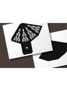 Σετ των 2 Intra απο ξύλο plywood 3mm-4mm πάχος Αφηρημένο πρότυπο φαναριού κώνου με μοτίβο Δίασταση 15x15 cm INTRAFABR-41902675