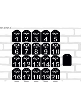 Σετ των 3 Intra απο ξύλο plywood 3mm-4mm πάχος Ετικέτες Αριθμών Ημερολογίου Advent Δίασταση 15x15 cm INTRAFABR-19747671