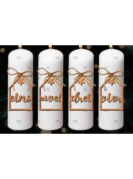 Σετ των 3 Intra απο ξύλο plywood 3mm-4mm πάχος Advent Numbers, Number Pendants Δίασταση 4x4 cm INTRAFABR-106524304