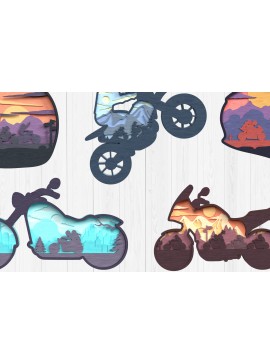 Σετ των 2 Intra απο ξύλο plywood 3mm-4mm πάχος Adventure Motorbike Δίασταση 30x20 cm INTRAFABR-120349390