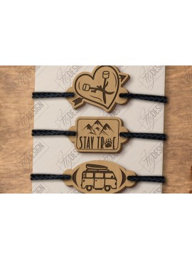 Σετ των 3 Intra απο ξύλο plywood 3mm-4mm πάχος Βραχιόλια περιπέτειας με λέιζερ Δίασταση 5x5 cm INTRAFABR-123747282