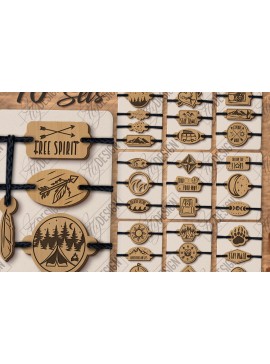 Σετ των 3 Intra απο ξύλο plywood 3mm-4mm πάχος κοπής με λέιζερ βραχιόλια Adventure Spirit Δίασταση 5x5 cm INTRAFABR-123747355