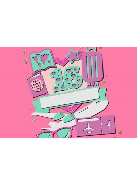 Σετ των 2 Intra απο ξύλο plywood 3mm-4mm πάχος Adventure Travel Cake Topper 3D Δίασταση 15x15 cm INTRAFABR-112286474