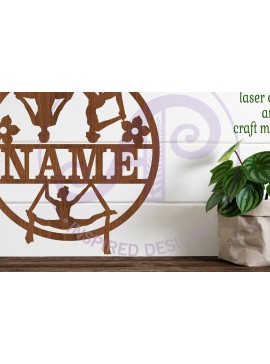 Σετ των 3 Intra απο ξύλο plywood 3mm-4mm πάχος Aerial Yoga Γυναικείο Σήμα  Δίασταση 6x6 cm INTRAFABR-88094754