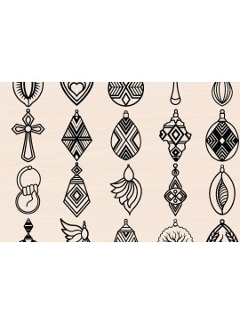 Σετ των 2 Intra απο ξύλο plywood 3mm-4mm πάχος Σκουλαρίκια Αφροαμερικανών Δίασταση 3000x3000 cm INTRAFABR-118108794