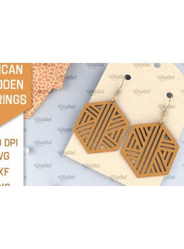 Σετ των 3 Intra απο ξύλο plywood 3mm-4mm πάχος Αφρικανικά ξύλινα σκουλαρίκια Σχέδιο κοπής με λέιζερ Δίασταση 3x3 cm INTRAFABR-102056620