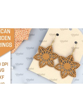 Σετ των 3 Intra απο ξύλο plywood 3mm-4mm πάχος Αφρικανικά ξύλινα σκουλαρίκια Σχέδιο κοπής με λέιζερ Δίασταση 3x3 cm INTRAFABR-102056653