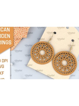 Σετ των 3 Intra απο ξύλο plywood 3mm-4mm πάχος Αφρικανικά ξύλινα σκουλαρίκια Σχέδιο κοπής με λέιζερ Δίασταση 3x3 cm INTRAFABR-102056693