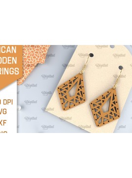 Σετ των 3 Intra απο ξύλο plywood 3mm-4mm πάχος Αφρικανικά ξύλινα σκουλαρίκια Σχέδιο κοπής με λέιζερ Δίασταση 3x3 cm INTRAFABR-102056449