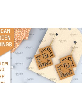 Σετ των 3 Intra απο ξύλο plywood 3mm-4mm πάχος Αφρικανικά ξύλινα σκουλαρίκια Σχέδιο κοπής με λέιζερ Δίασταση 3x3 cm INTRAFABR-102056504