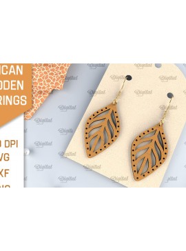 Σετ των 3 Intra απο ξύλο plywood 3mm-4mm πάχος Αφρικανικά ξύλινα σκουλαρίκια Σχέδιο κοπής με λέιζερ Δίασταση 3x3 cm INTRAFABR-102056535