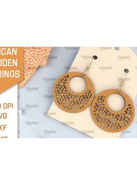 Σετ των 3 Intra απο ξύλο plywood 3mm-4mm πάχος Αφρικανικά ξύλινα σκουλαρίκια Σχέδιο κοπής με λέιζερ Δίασταση 3x3 cm INTRAFABR-102056602