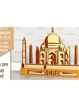 Σετ των 2 Intra απο ξύλο plywood 3mm-4mm πάχος Agra Landmark Δίασταση 30x20 cm INTRAFABR-99194153