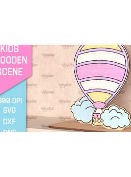 Intra απο ξύλο plywood 3mm-4mm πάχος Αερόστατο . Παιδική Ξύλινη Σκηνή Λέιζερ Δίασταση 30x20 cm INTRAFABR-100844711