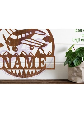 Σετ των 3 Intra απο ξύλο plywood 3mm-4mm πάχος Σήμα ονόματος αεροπλάνου Δίασταση 6x6 cm INTRAFABR-98564148