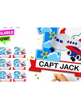 Σετ των 3 Intra απο ξύλο plywood 3mm-4mm πάχος Aeroplane Numbers Topper 3D Δίασταση 15x15 cm INTRAFABR-121747242