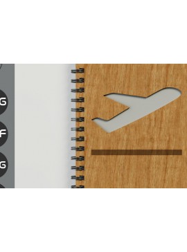 Σετ των 2 Intra απο ξύλο plywood 3mm-4mm πάχος Λέιζερ κάλυψης σημειωματάριων απογείωσης αεροπλάνου Δίασταση 30x20 cm INTRAFABR-96822473