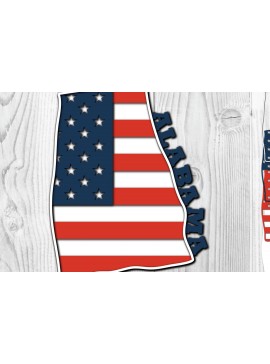 Σετ των 2 Intra απο ξύλο plywood 3mm-4mm πάχος Alabama USA 3D σημαία Δίασταση 1200x1200 cm INTRAFABR-65274804