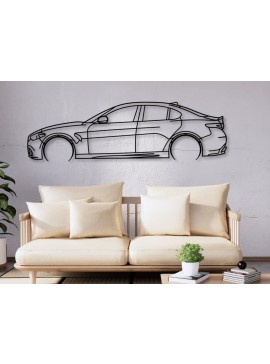 Σετ των 2 Intra απο ξύλο plywood 3mm-4mm πάχος Alfa Giulia Car Silhouette Δίασταση 15x15 cm INTRAFABR-113403872