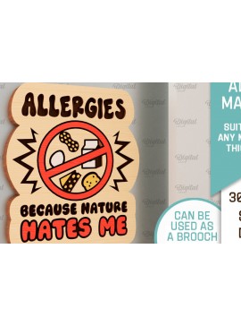 Σετ των 2 Intra απο ξύλο plywood 3mm-4mm πάχος Allergy Medical Alert Μαγνήτης κοπής με λέιζερ Δίασταση 30x20 cm INTRAFABR-103999204