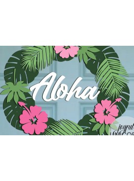 Intra απο ξύλο plywood 3mm-4mm πάχος Aloha Summer Door Wreath Δίασταση 30x30 cm INTRAFABR-66215452