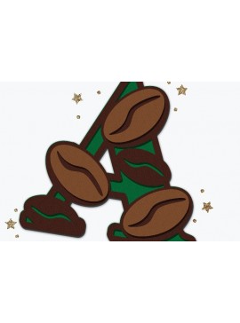 Σετ των 2 Intra απο ξύλο plywood 3mm-4mm πάχος Καφές Alphabet 3D Δίασταση 15x15 cm INTRAFABR-92333545