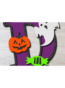 Σετ των 3 Intra απο ξύλο plywood 3mm-4mm πάχος Alphabet 3D Halloween Δίασταση 15x15 cm INTRAFABR-78029992