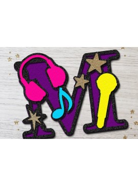 Σετ των 2 Intra απο ξύλο plywood 3mm-4mm πάχος Μιούζικαλ Alphabet 3D Δίασταση 30x20 cm INTRAFABR-80069325