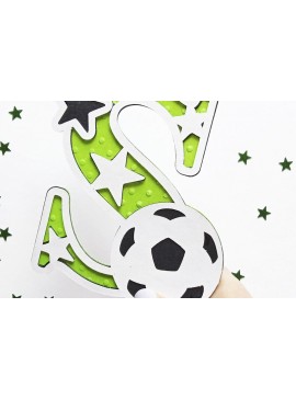 Σετ των 2 Intra απο ξύλο plywood 3mm-4mm πάχος Alphabet 3D Soccer Δίασταση 30x20 cm INTRAFABR-75999641