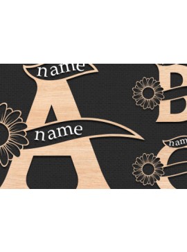 Σετ των 2 Intra απο ξύλο plywood 3mm-4mm πάχος βάσης ονόματος αλφαβήτου α έως Ω Δίασταση 30x20 cm INTRAFABR-54662849