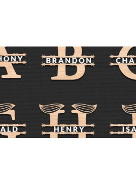 Σετ των 2 Intra απο ξύλο plywood 3mm-4mm πάχος βάσης ονόματος αλφαβήτου α έως Ω Δίασταση 30x20 cm INTRAFABR-54662673