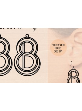 Intra απο ξύλο plywood 3mm-4mm πάχος Ξύλινο σκουλαρίκι Alphabet B Cut  Δίασταση 3000x3000 cm INTRAFABR-121777948