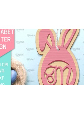 Σετ των 2 Intra απο ξύλο plywood 3mm-4mm πάχος αλφάβητο Πασχαλινό σημάδι. Γράμμα Μ Δίασταση 15x15 cm INTRAFABR-91053455