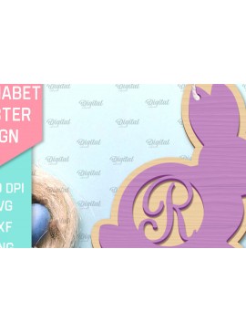 Σετ των 3 Intra απο ξύλο plywood 3mm-4mm πάχος αλφάβητο Πασχαλινό σημάδι. Γράμμα R Δίασταση 15x15 cm INTRAFABR-91120626