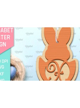 Σετ των 2 Intra απο ξύλο plywood 3mm-4mm πάχος αλφάβητο Πασχαλινό σημάδι. Γράμμα Χ Δίασταση 15x15 cm INTRAFABR-91120785