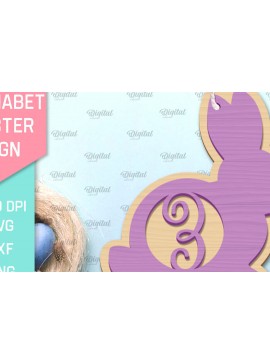 Σετ των 2 Intra απο ξύλο plywood 3mm-4mm πάχος αλφάβητο Πασχαλινό σημάδι. Γράμμα Ζ Δίασταση 15x15 cm INTRAFABR-91121080