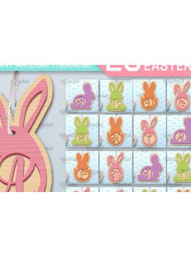 Σετ των 2 Intra απο ξύλο plywood 3mm-4mm πάχος Πασχαλινών πινακίδων αλφάβητου Δίασταση 15x15 cm INTRAFABR-91070582