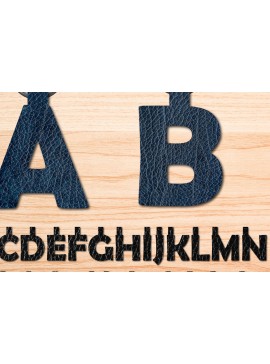 Σετ των 2 Intra απο ξύλο plywood 3mm-4mm πάχος κλειδιού Alphabet Faux Leather Δίασταση 15x15 cm INTRAFABR-30269146