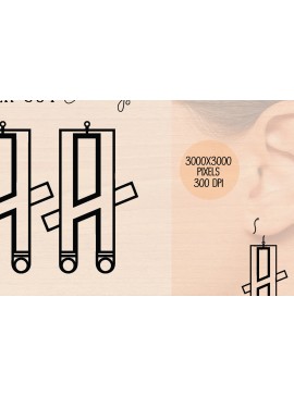 Σετ των 2 Intra απο ξύλο plywood 3mm-4mm πάχος Ξύλινο σκουλαρίκι Alphabet H Δίασταση 3000x3000 cm INTRAFABR-121777661