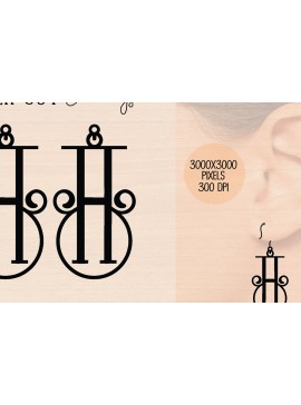 Σετ των 2 Intra απο ξύλο plywood 3mm-4mm πάχος Ξύλινο σκουλαρίκι Alphabet H Δίασταση 3000x3000 cm INTRAFABR-121777762