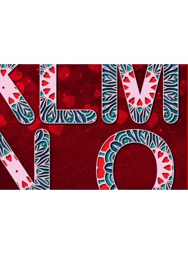 Σετ των 2 Intra απο ξύλο plywood 3mm-4mm πάχος Alphabet K έως O Γράμμα Valentine 3d Δίασταση 15x15 cm INTRAFABR-23657475